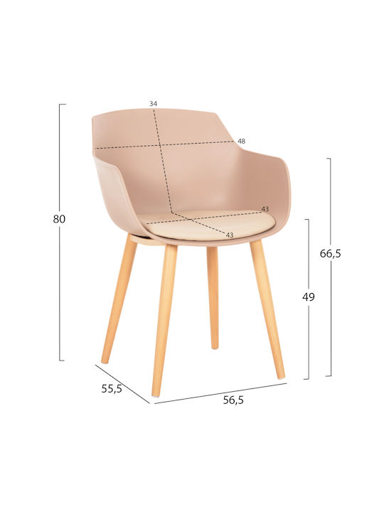 Lucie Dining Room Polypropylene Armchair Brown 2pcs