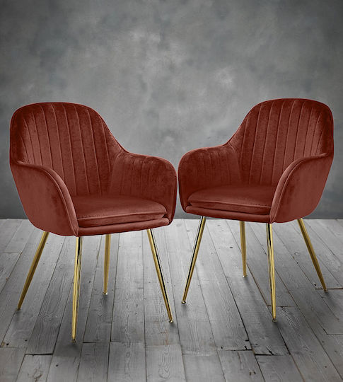 Glenda Dining Room Velvet Chair Rotten Apple 59x56x86cm 2pcs