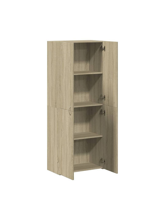 Office Storage Chipboard Closet Coffee L60xW32xH153cm