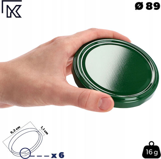 Kadax Deckel für Aufbewahrungsbehälter aus Metall 8.9cm in Grün Farbe 27158 10Stück