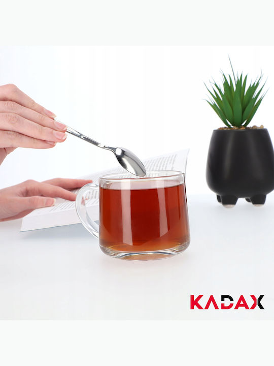 Kadax Σετ Κουτάλια Καφέ/Τσαγιού Ανοξείδωτα Ασημί 3τμχ