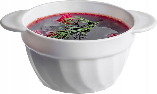 Kadax Serving Bowl Round Glass White with Diameter 18.5cm 3pcs