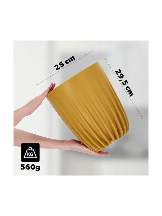Kadax Γλάστρα Πλαστική Κίτρινη 25x25εκ.