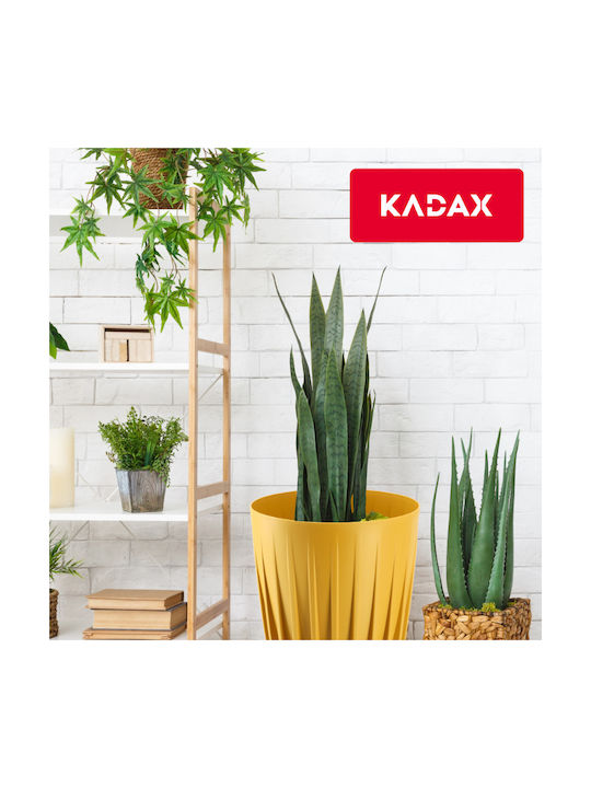 Kadax Γλάστρα Πλαστική Κίτρινη 14.5x14.5εκ.