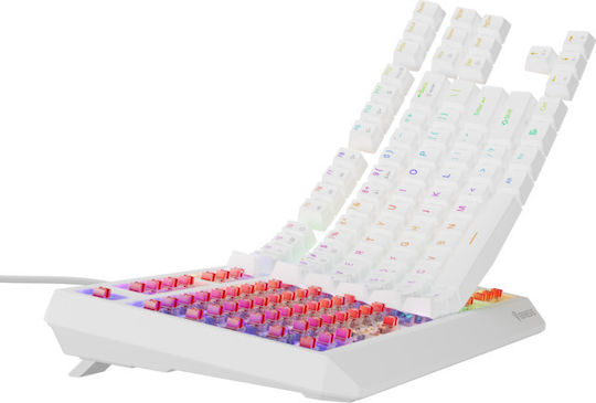 Genesis Thor 230 TKL Ασύρματο Gaming Μηχανικό Πληκτρολόγιο Tenkeyless με Outemu Red διακόπτες και RGB φωτισμό (Αγγλικό US) Λευκό