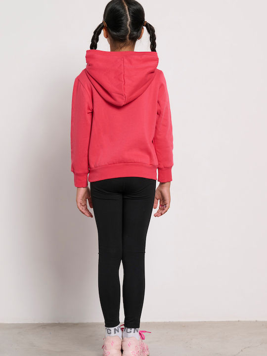 BodyTalk Fleece Kids Sweatshirt with Hood and Pockets Grenadine