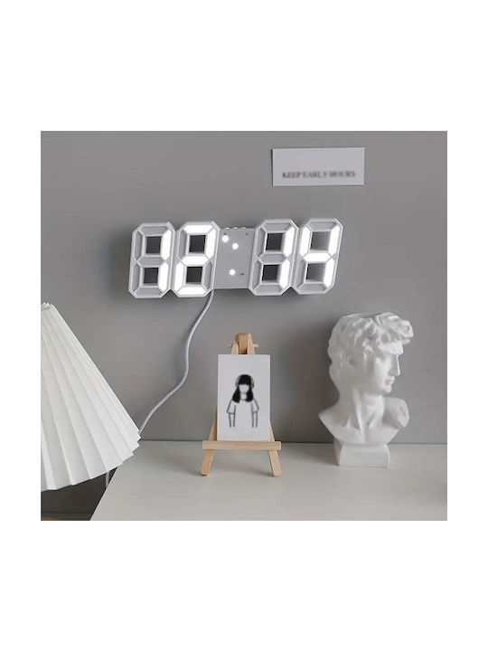 Tabletop Digital Clock with Alarm White 466097_w