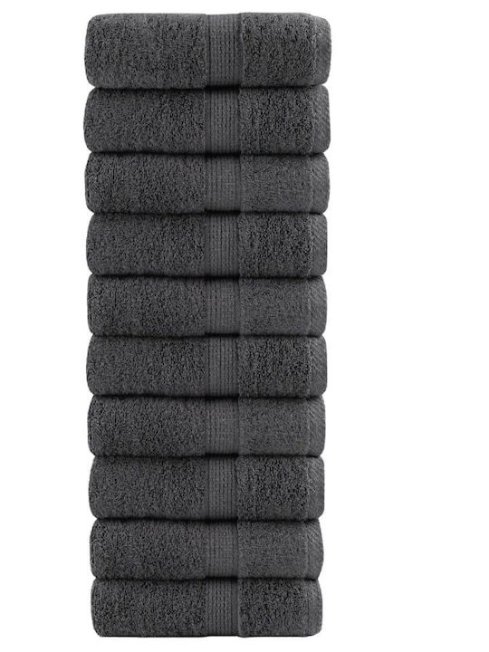 vidaXL 5pc Bath Towel Set 30x30cm. Charcoal