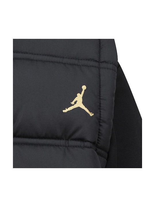 Down Jacket Kids Sports Sleeveless Windproof Hooded Black