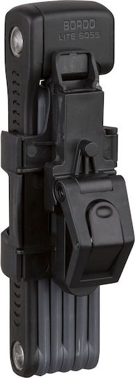 Abus Bordo Lite 6055K/85 BK SR Κλειδαριά Ποδηλάτου Αναδιπλούμενη με Κλειδί Μαύρη