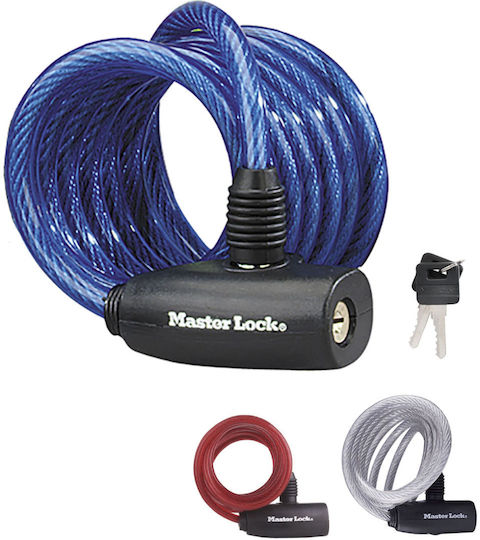 Master Lock Bicycle Cable Lock with Key Blue