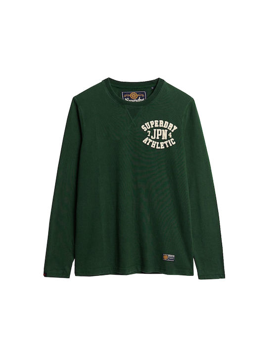 Superdry D2 Ovin Vintage Men's Athletic Long Sleeve Blouse Green