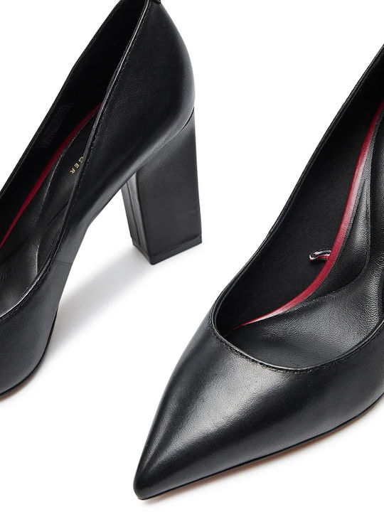 Leather Black Heels
