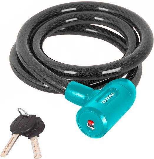 Total Bicycle Cable Lock with Key Black