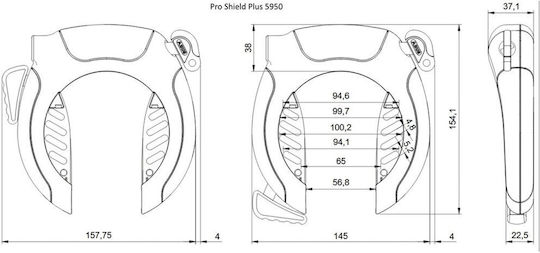 Abus 5950 Bicycle Wheel Lock with Key Black