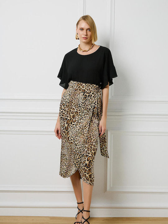 Bill Cost Wrap Skirt Animal Print