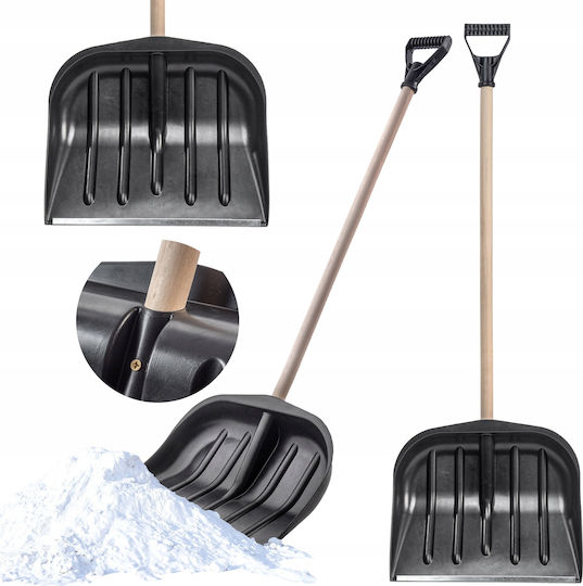 Kadax Schneeschaufel Rollend mit Holzgriff 45cm