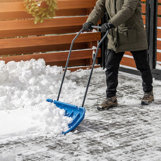 Kadax Schneeschaufel Rollend mit Holzgriff 45cm