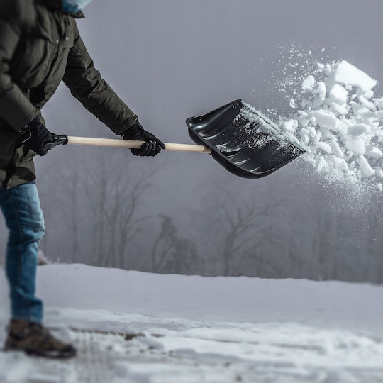 Kadax Schneeschaufel Rollend mit Holzgriff 45cm