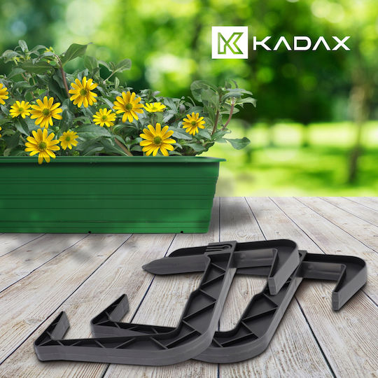 Kadax Куки за саксия Пластмасови Сив 2бр