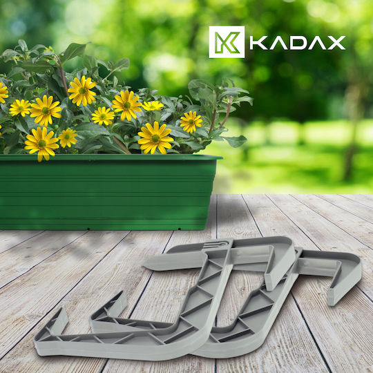 Kadax Άγκιστρα Γλάστρας Πλαστικά Γκρι 2τμχ
