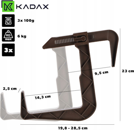 Kadax Blumentopf-Haken Kunststoff Braun 3Stück