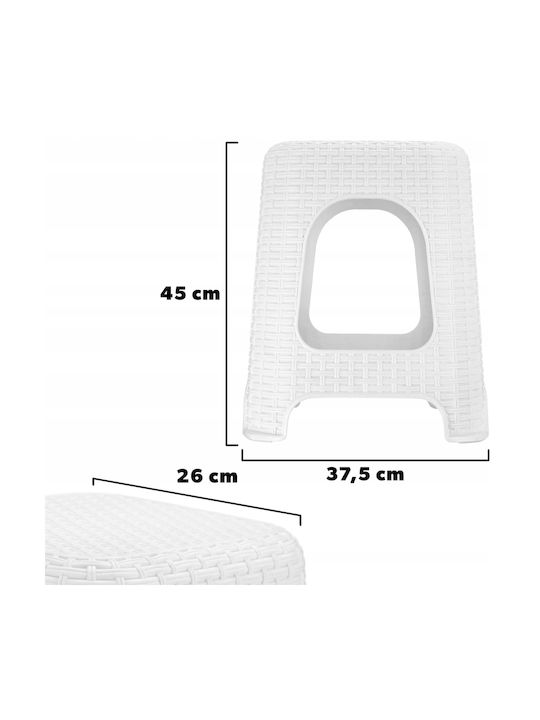 Scaune Bucătărie Plastic Alb 4buc