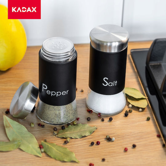 Kadax Θήκη Μπαχαρικών Γυάλινη Μαύρη