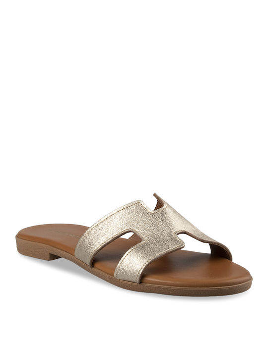 Tsouderos Shoes Women's Flat Sandals in Gold Color