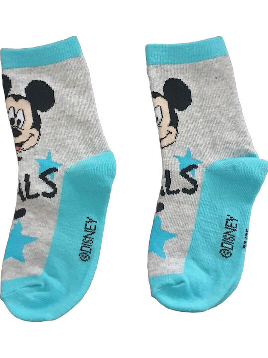 Disney Παιδικές Κάλτσες Mickey Grey, Turquoise