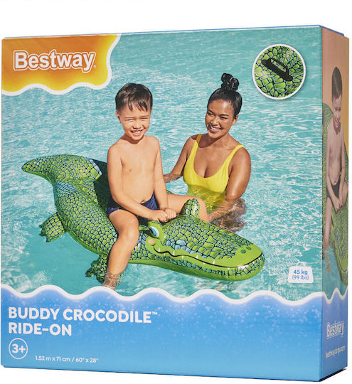 ikonka Saltea Gonflabilă Ride On Pentru Plajă Crocodil Verde