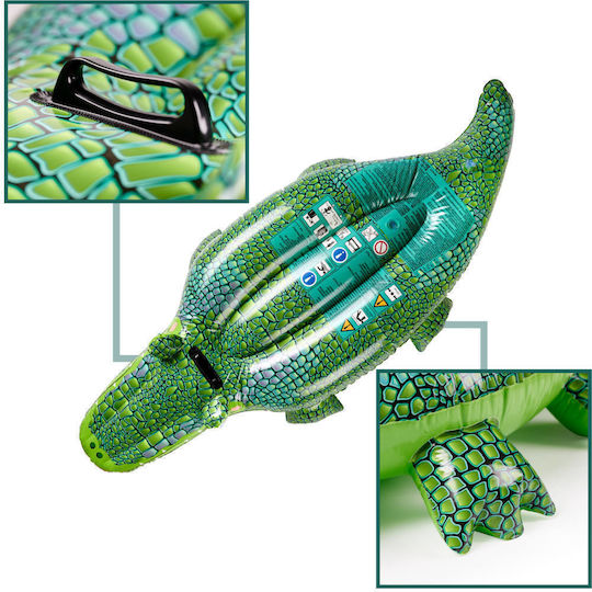 ikonka Saltea Gonflabilă Ride On Pentru Plajă Crocodil Verde