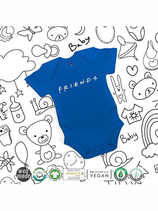 Koupakoupa Friends Body pentru Bebeluși Lenjerie Mâneci scurte Cobalt Blue