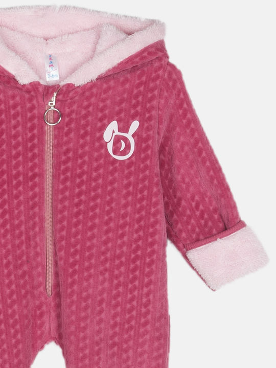 Joyce Baby Bodysuit for Outing Velvet fuchsia