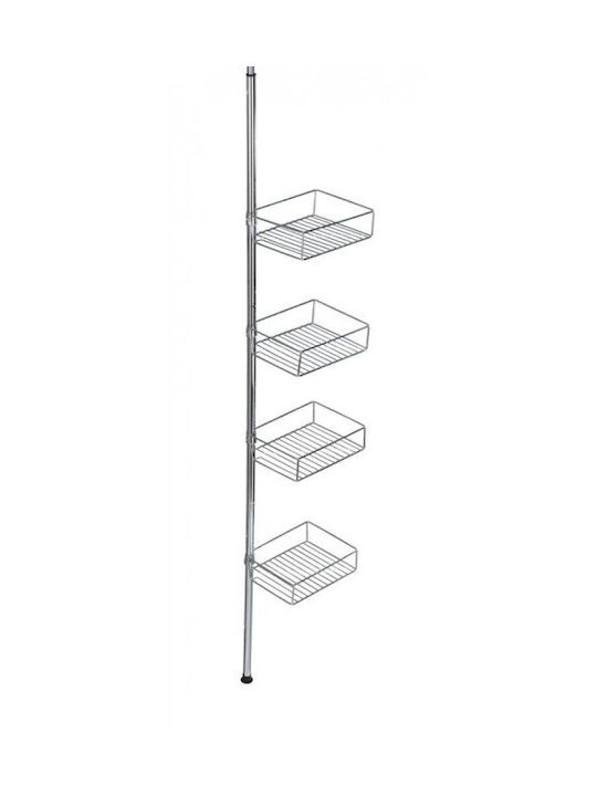 Wenko Corner Wall Mounted Bathroom Shelf Metallic 25x20x20cm Silver