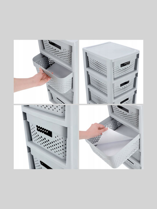 Curver Rafturi de baie Raft Baie Plastic cu 4 Rafturi 30x36x69cm Gri
