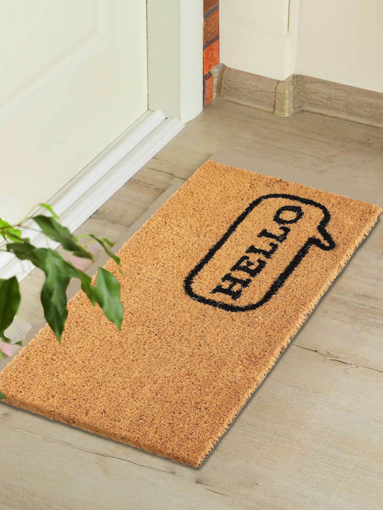 Kadax Entrance Mat made of Coir with Anti-slip Backing Beige 56x34cm