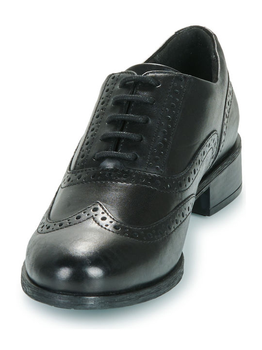 Women's Leather Oxford Shoes Black