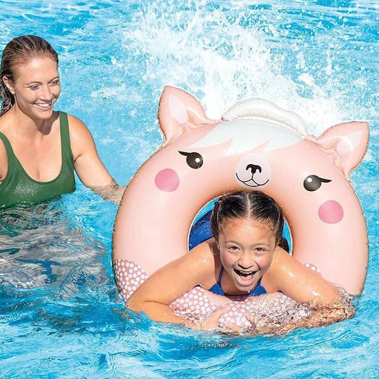 Intex Kids' Swim Ring with Diameter 84cm. from 8 Years Old Pink Lama