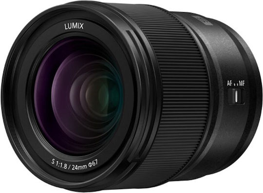 Panasonic Full Frame Φωτογραφικός Φακός LUMIX S 24mm F1.8 Telephoto για Leica L Mount Μαύρος