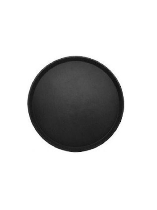 Round Tray Non-Slip of Plastic In Black Colour 45x45cm 1pcs