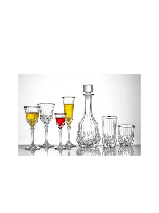 RCR Adagio Glass Set for White Wine made of Crystal in Gold Color Stacked 220ml 6pcs