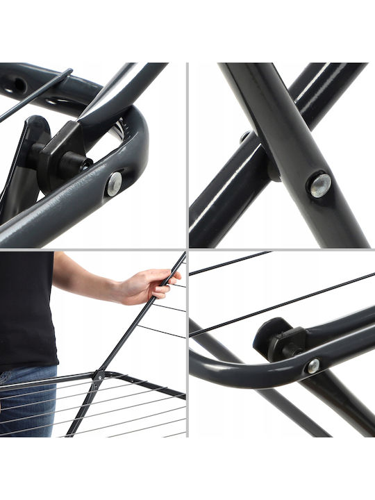 Kadax Folding Floor Clothes Drying Rack with Hanging Length 18m