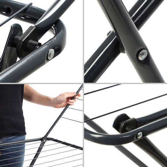 Kadax Folding Floor Clothes Drying Rack with Hanging Length 18m