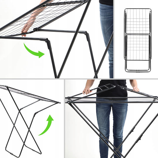 Kadax Folding Floor Clothes Drying Rack with Hanging Length 18m
