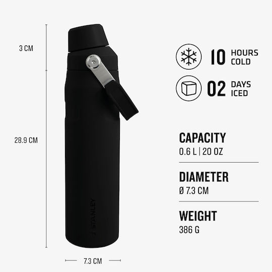 Stanley AeroLight IceFlow Thermos Bottle Stainless Steel BPA Free 600ml Black