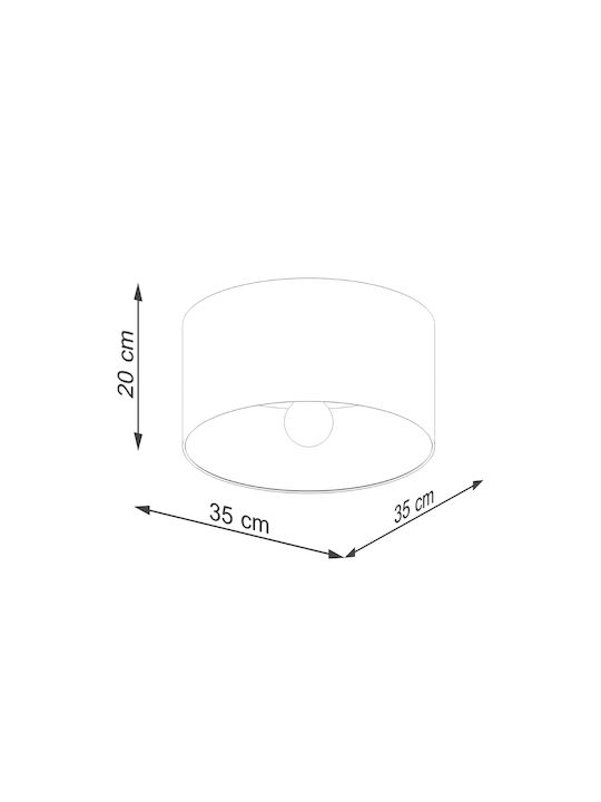 Sollux Telesto Modern Wooden Ceiling Light with Socket E27 White