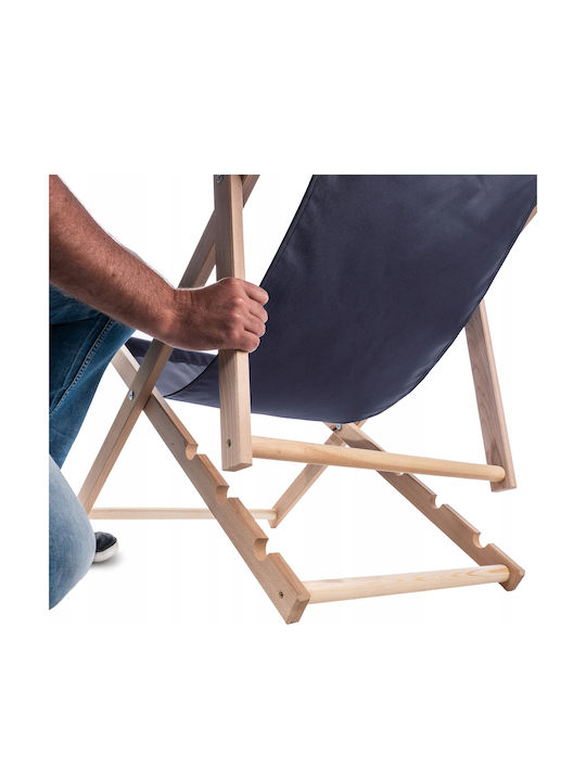 Liegestühle Holz mit Blau Stoff
