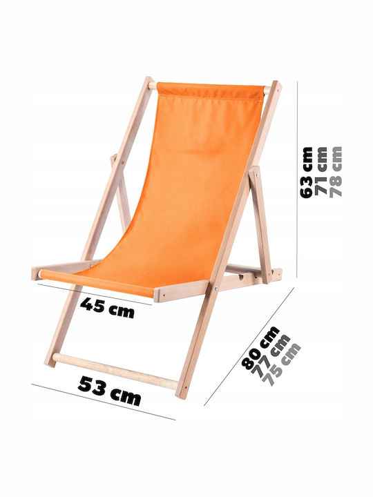 Liegestühle Holz mit Orange Stoff