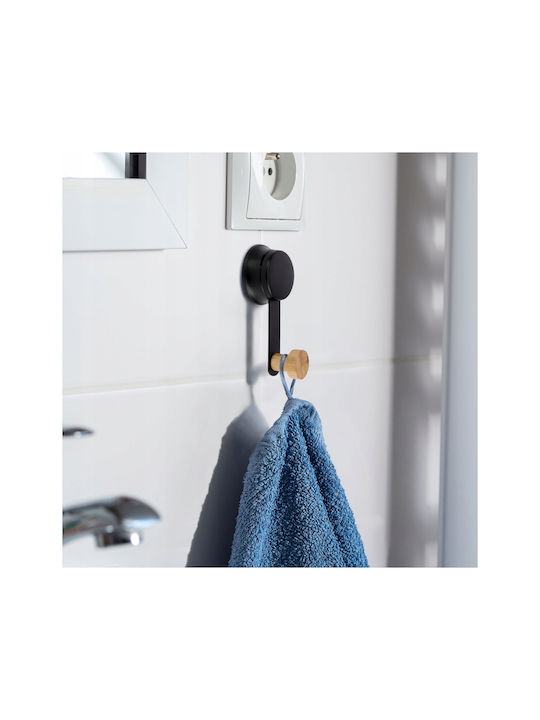 Kadax Cârlig de Baie Simplu cu ventuză de aspirație Inox Negru